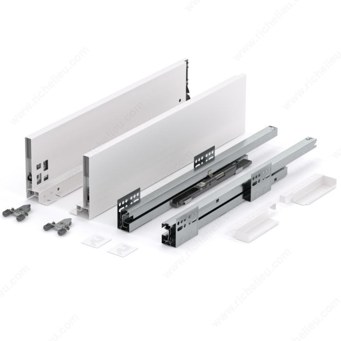 AXIAL soft-close metal drawer 116 mm height, White finish