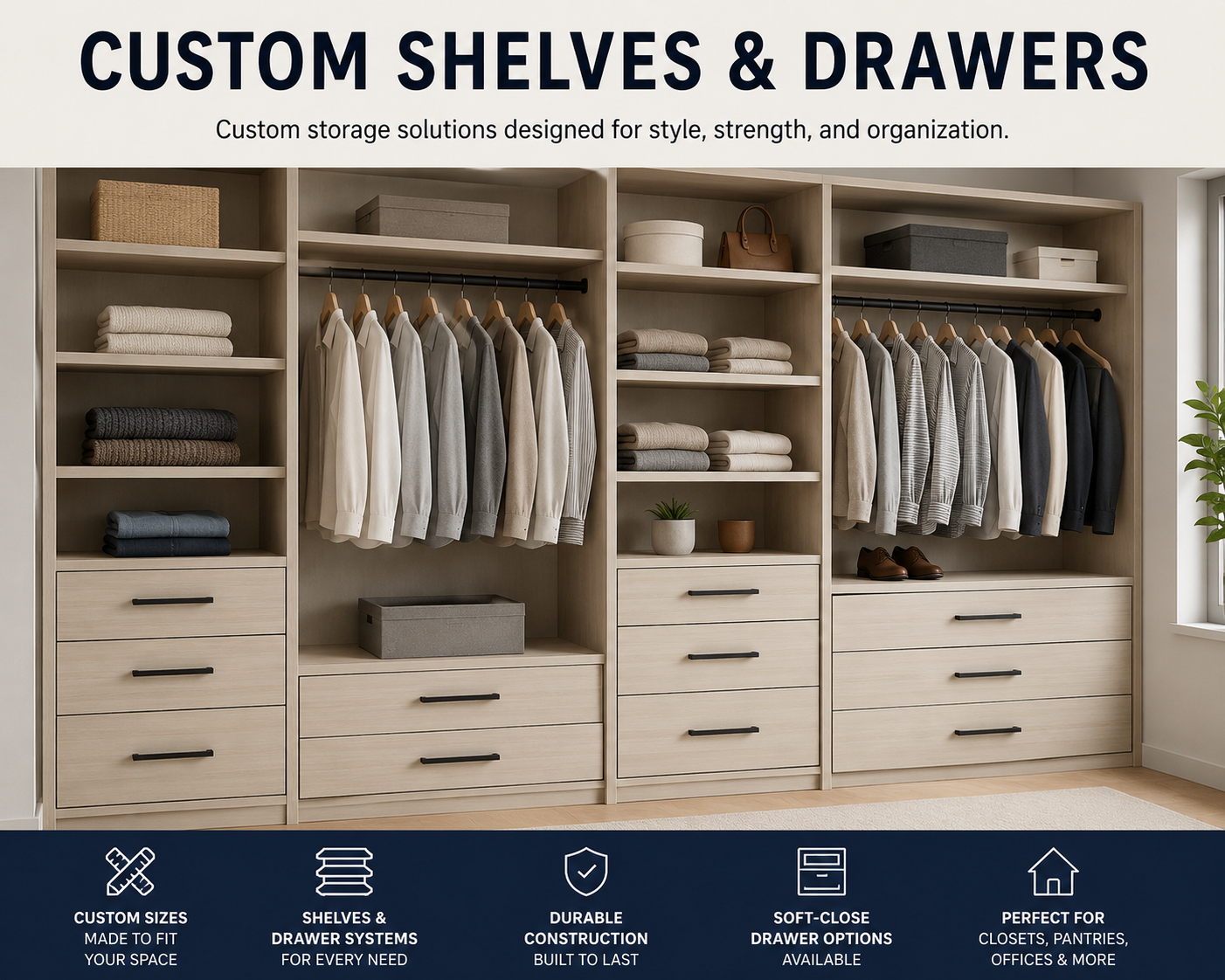 Custom Shelves & Drawers