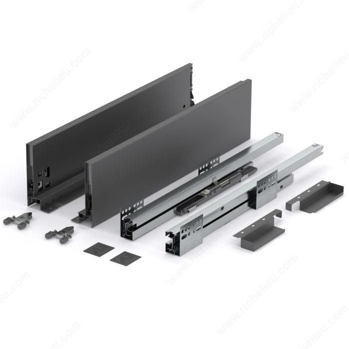 AXIAL soft-close metal drawer 116 mm height, Dark Gray finish