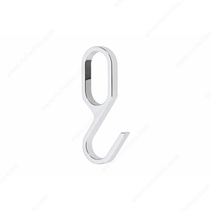 Removable hook for oval closet rod - Polished Chrome