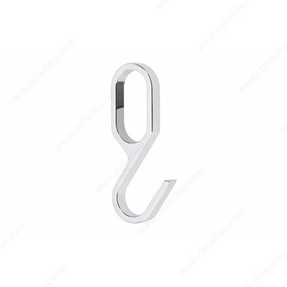 Removable hook for oval closet rod - Polished Chrome