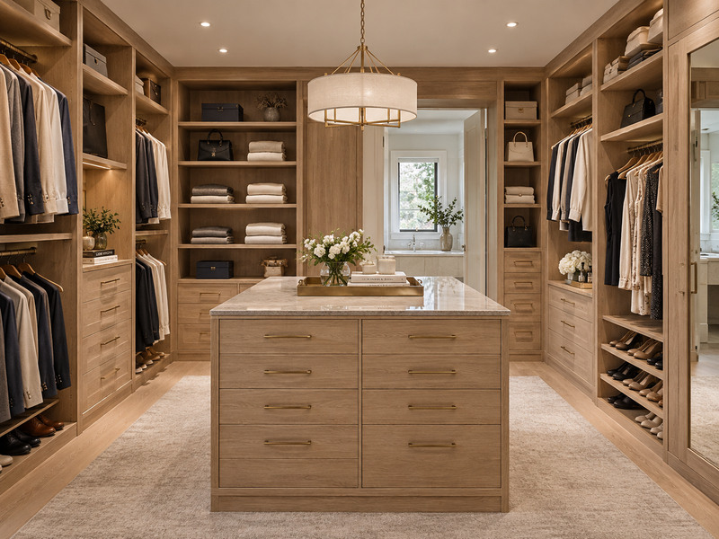 Master Suite Walk-in — Natural Wood