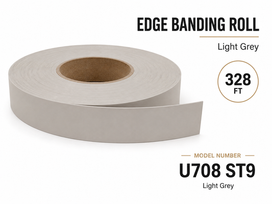 EGGER Light Grey Edge Banding Roll – U708 ST9 – 328 FT