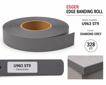 EGGER Diamond Grey Edge Banding Roll – U963 ST9 – 328 FT