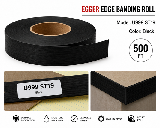 EGGER Black Edge Banding Roll – U999 ST19 – 500 FT