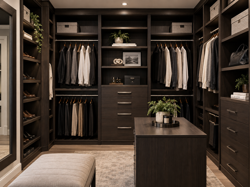 Premium Dark Finish Wardrobe