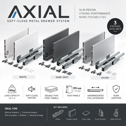 AXIAL 199 mm soft-close metal drawer – view 4