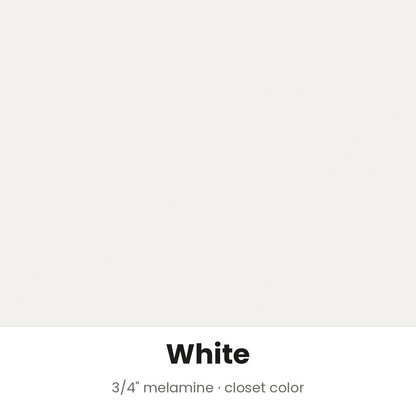 White closet color, 3/4 inch melamine
