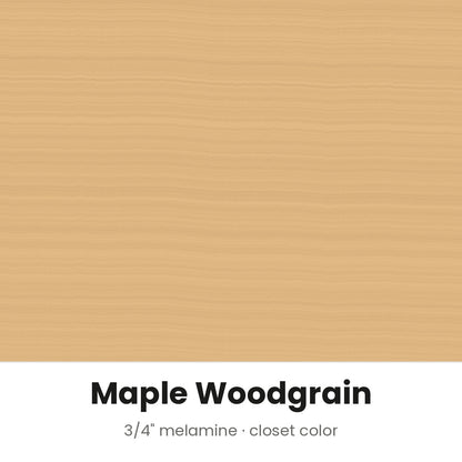 Maple Woodgrain closet color, 3/4 inch melamine