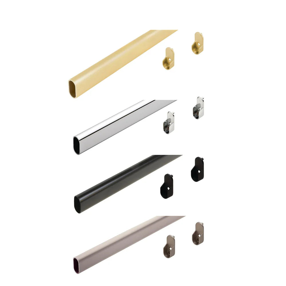 Custom Cut-to-Size Oval Closet Rod | Heavy Duty Wardrobe Hanging Rail