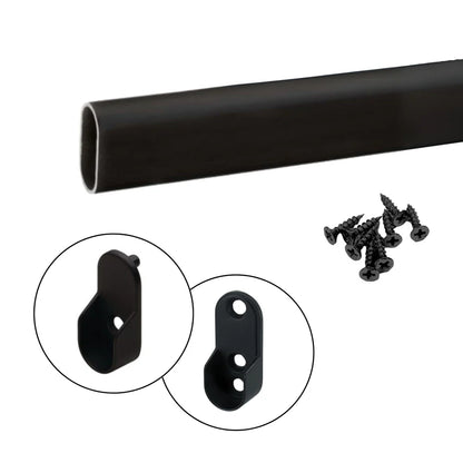 Custom Cut-to-Size Oval Closet Rod | Heavy Duty Wardrobe Hanging Rail