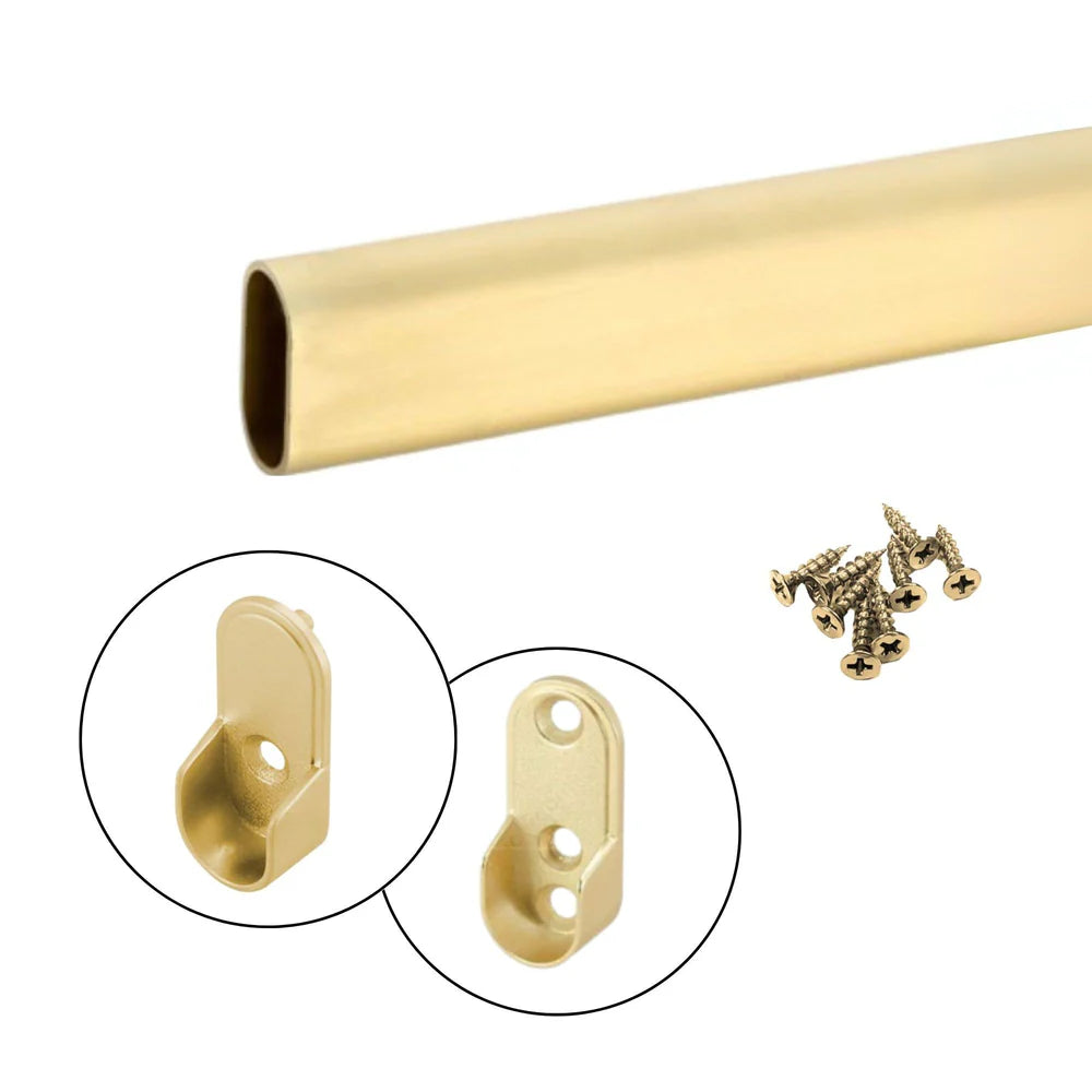 Custom Cut-to-Size Oval Closet Rod | Heavy Duty Wardrobe Hanging Rail