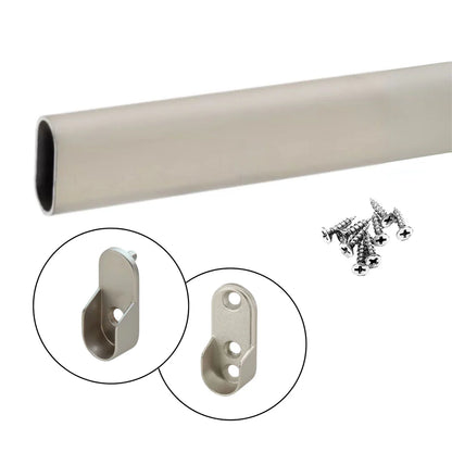 Custom Cut-to-Size Oval Closet Rod | Heavy Duty Wardrobe Hanging Rail